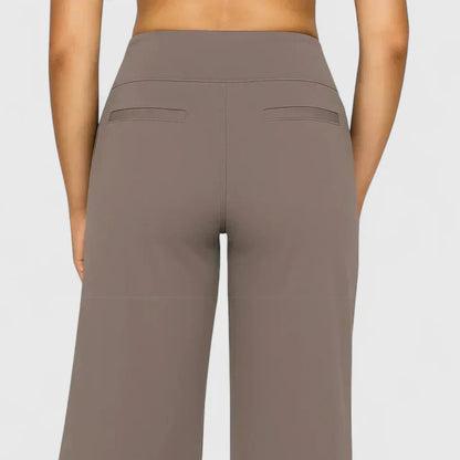Ame | Wide Waistband High Waist Wide Leg Pocket Casual Pant