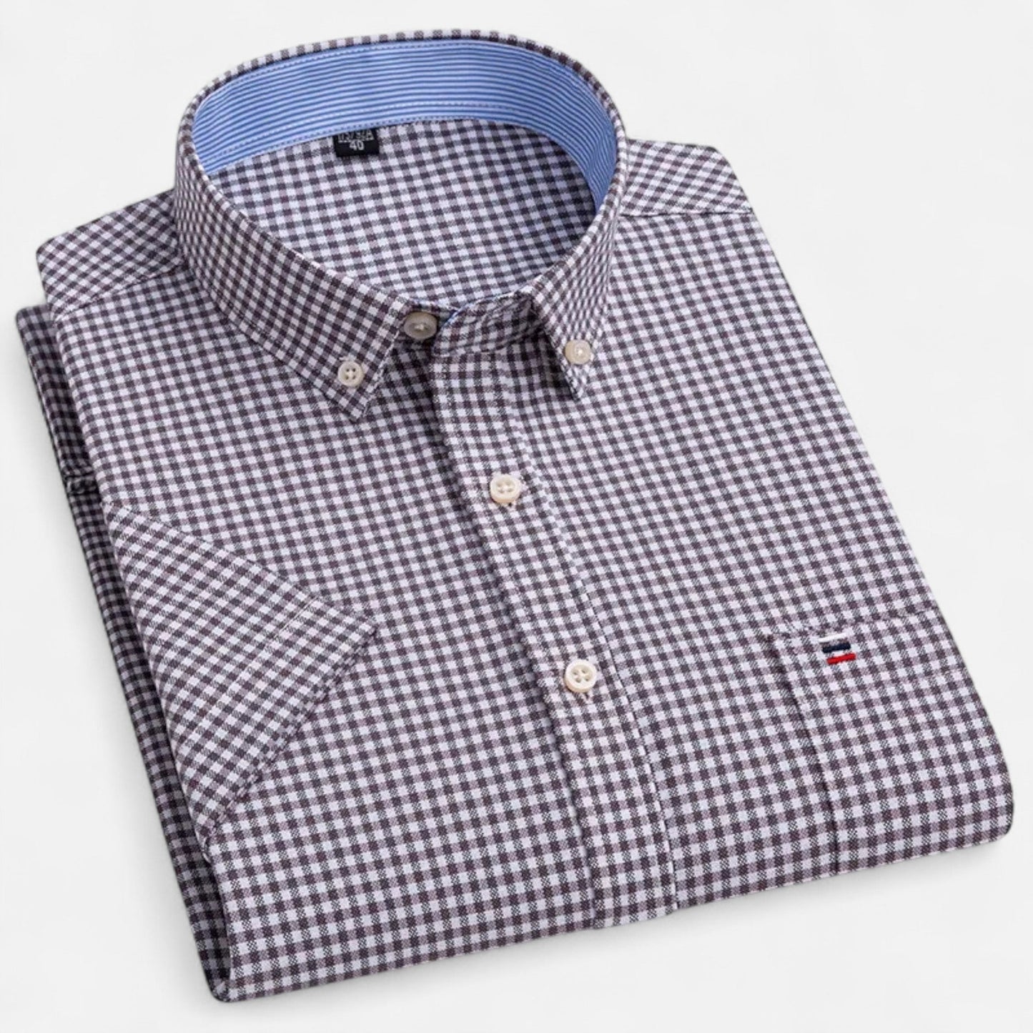 Montgomery | Men's Plaid Cotton Blend Short Sleeve Button Down Shirt