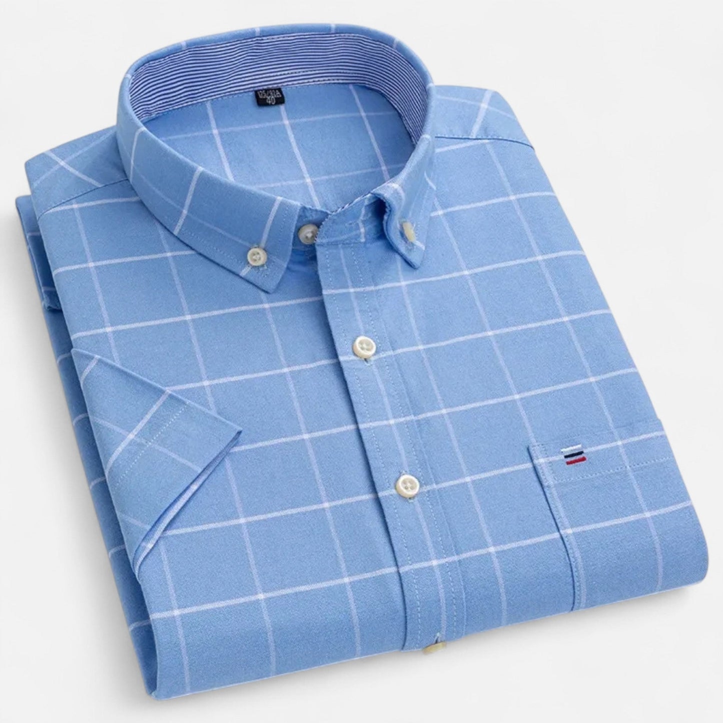 Montgomery | Men's Plaid Cotton Blend Short Sleeve Button Down Shirt