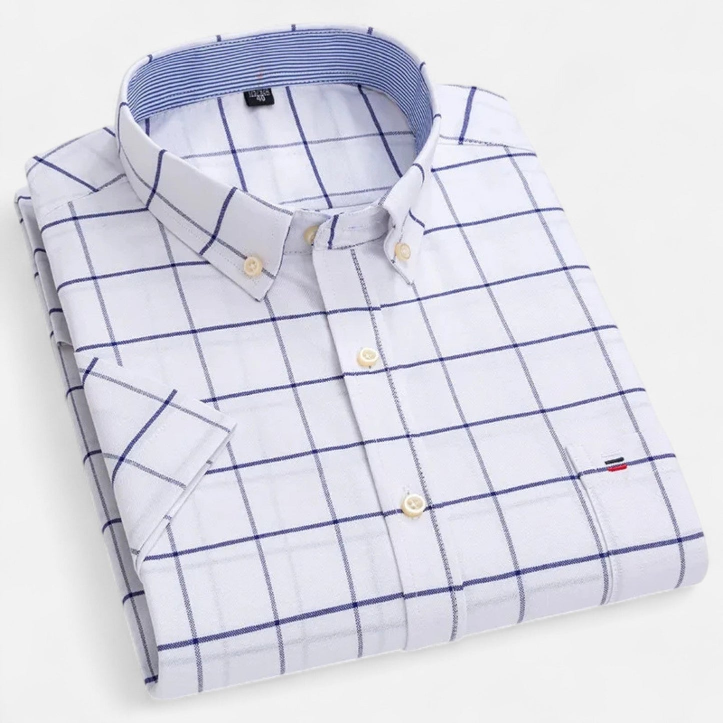 Montgomery | Men's Plaid Cotton Blend Short Sleeve Button Down Shirt
