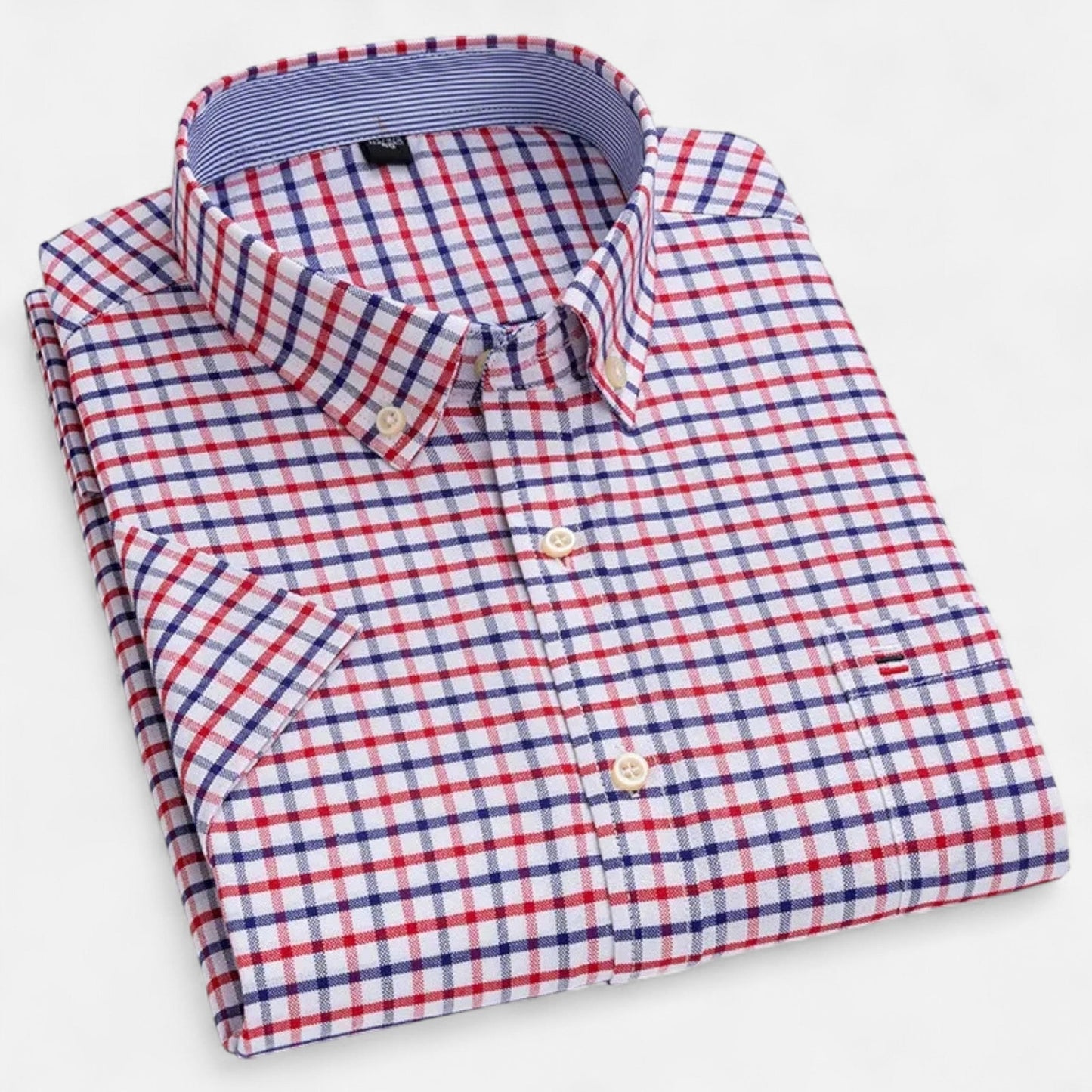 Montgomery | Men's Plaid Cotton Blend Short Sleeve Button Down Shirt