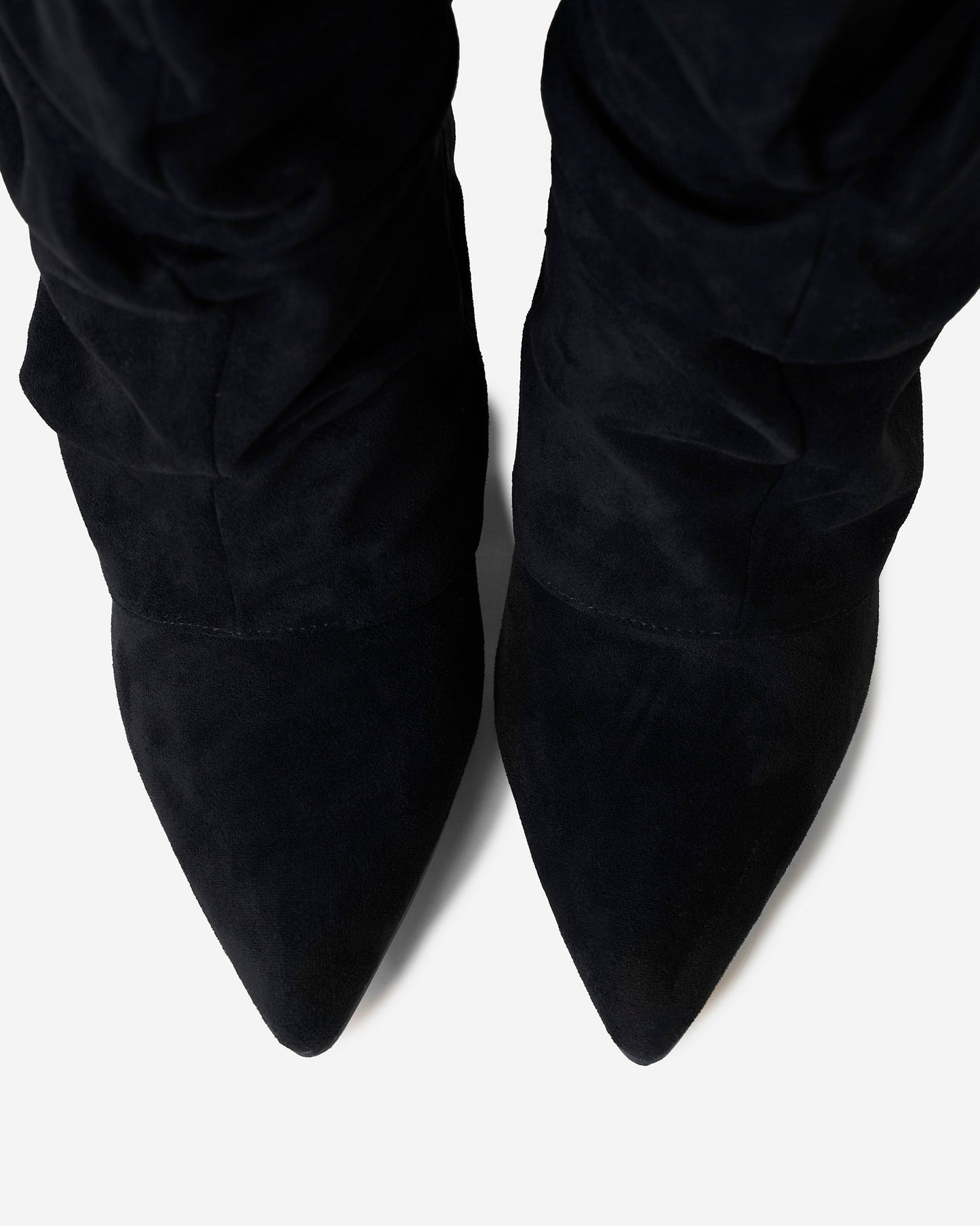 Noirenne | Slouchy Fold Over Knee High Hidden Wedge Boots