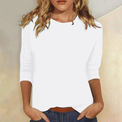 Stella | Crew Neck 3/4 Sleeve Relaxed Casual Top