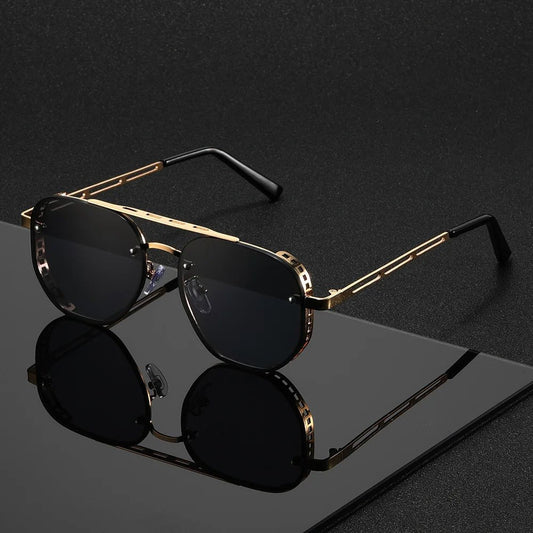 Alfie | Men's Aviator Double Beam Gold Frame UV Protection Sunglasses