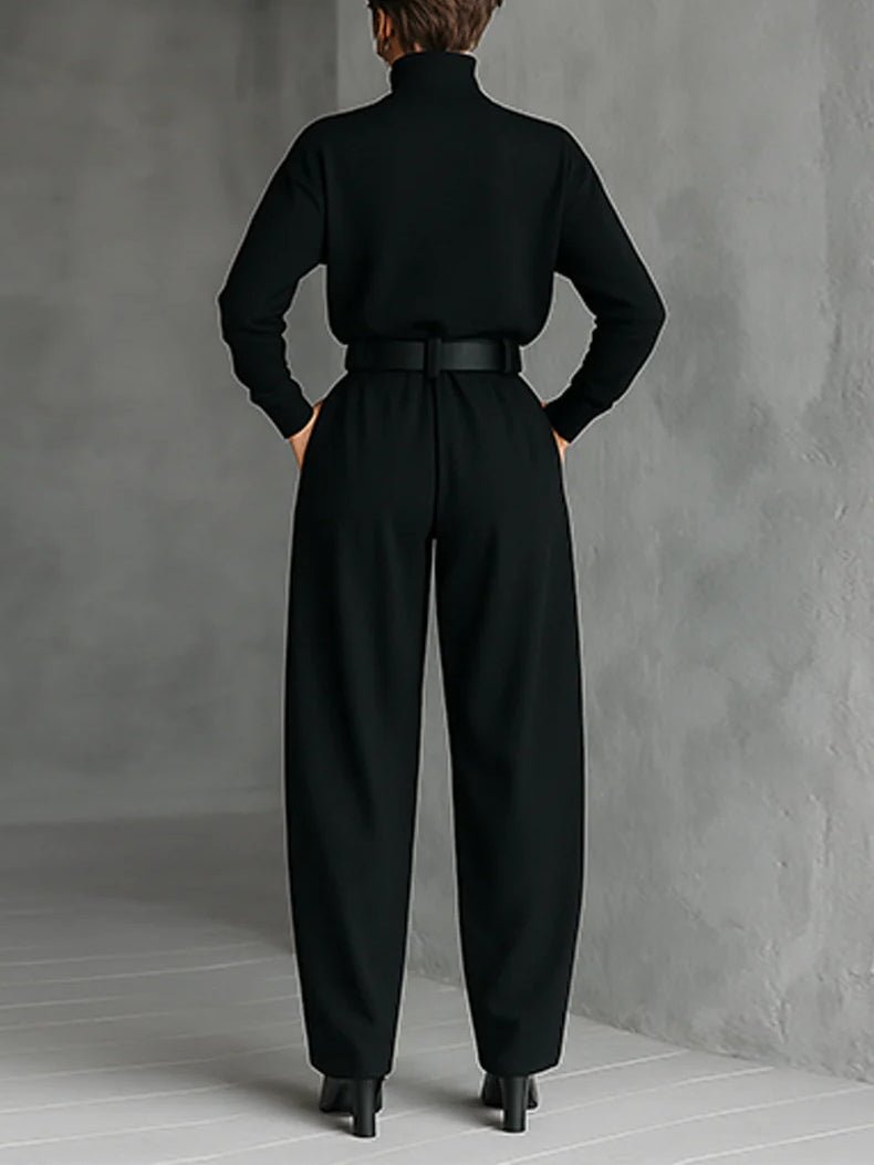 Luna | Turtleneck Long Sleeve High Waist Elegant Jumpsuit Set