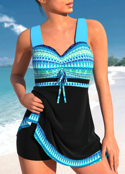 Marina | Women's Nautical Print Sweetheart Neck Tankini Swimsuit
